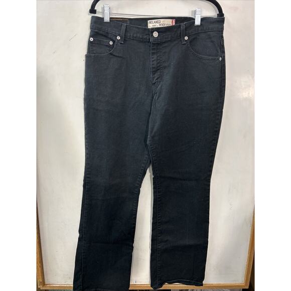 Levi's 550 Size‎ 14L Black Relaxed Bootcut Jeans Stretch Denim Mid Rise Mom NWOT - Picture 1 of 9
